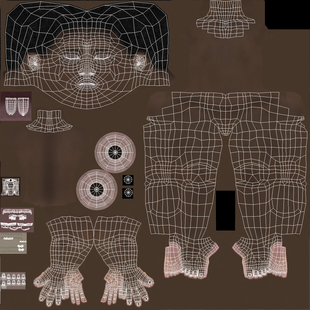 3D model Little Dark Skin Girl in Full Bodysuit Rigged