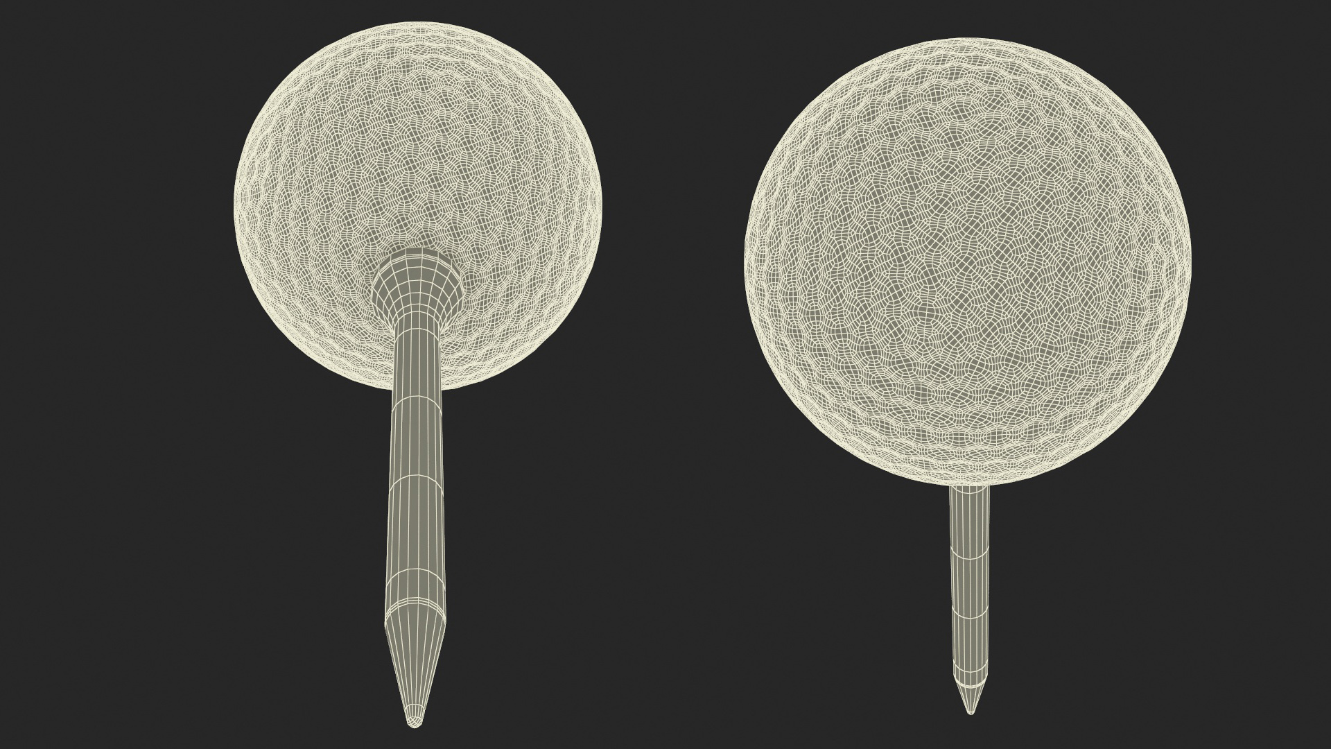 3D Golf Ball Resting on a Tee