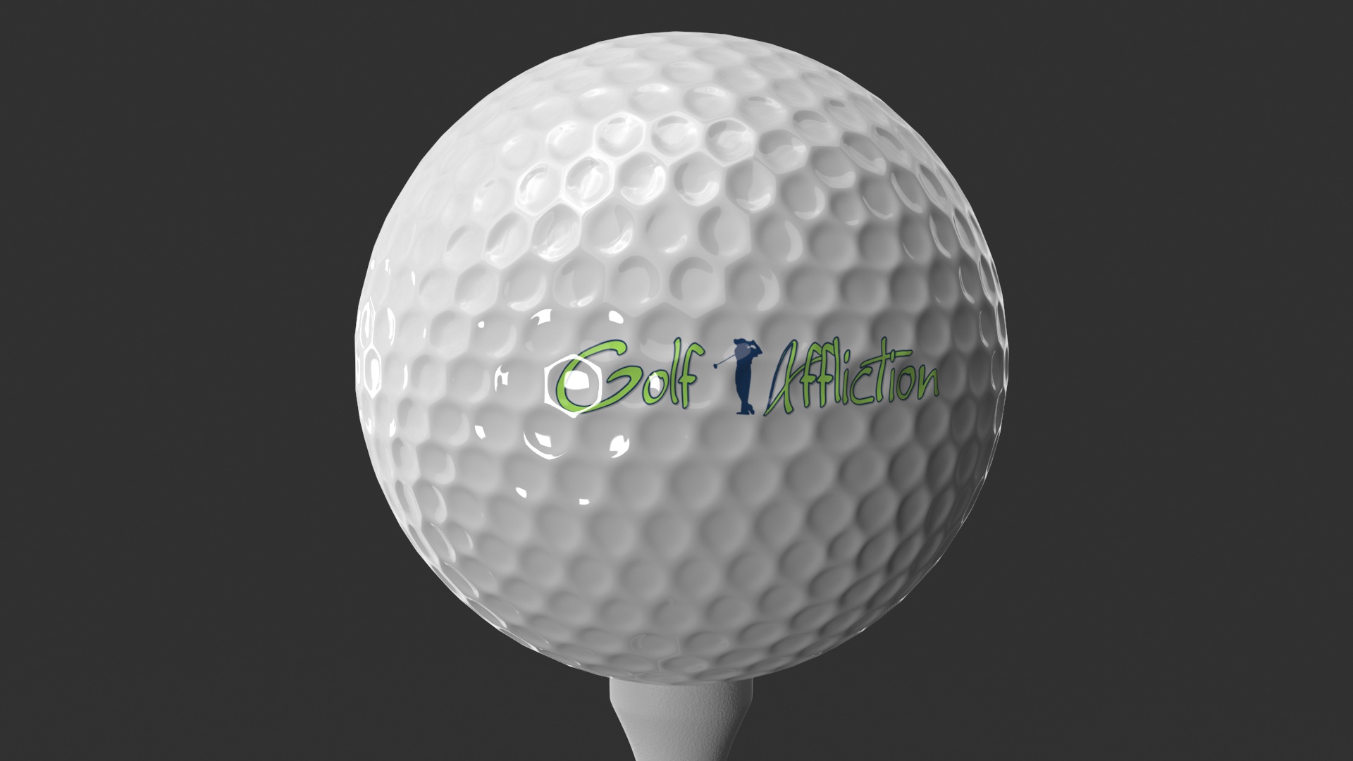 3D Golf Ball Resting on a Tee