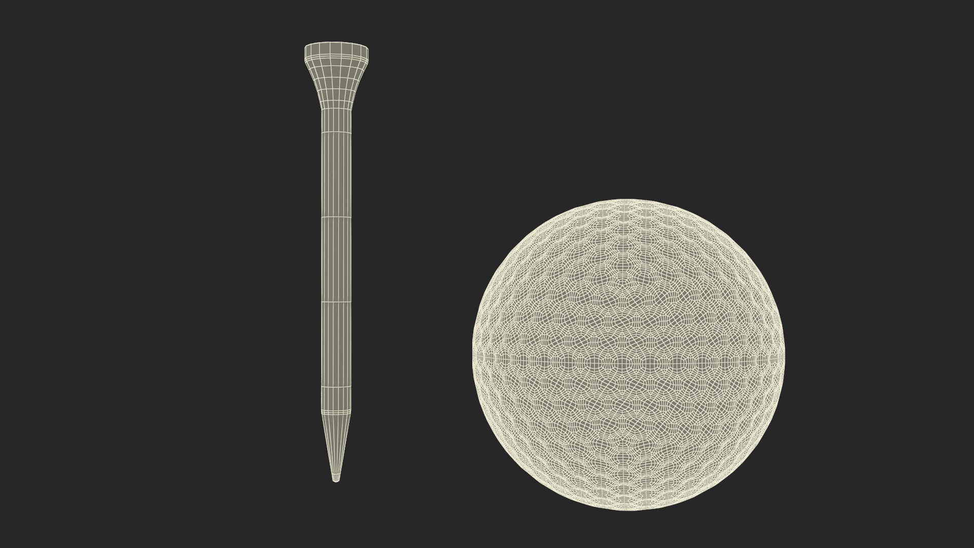 3D Golf Ball Resting on a Tee