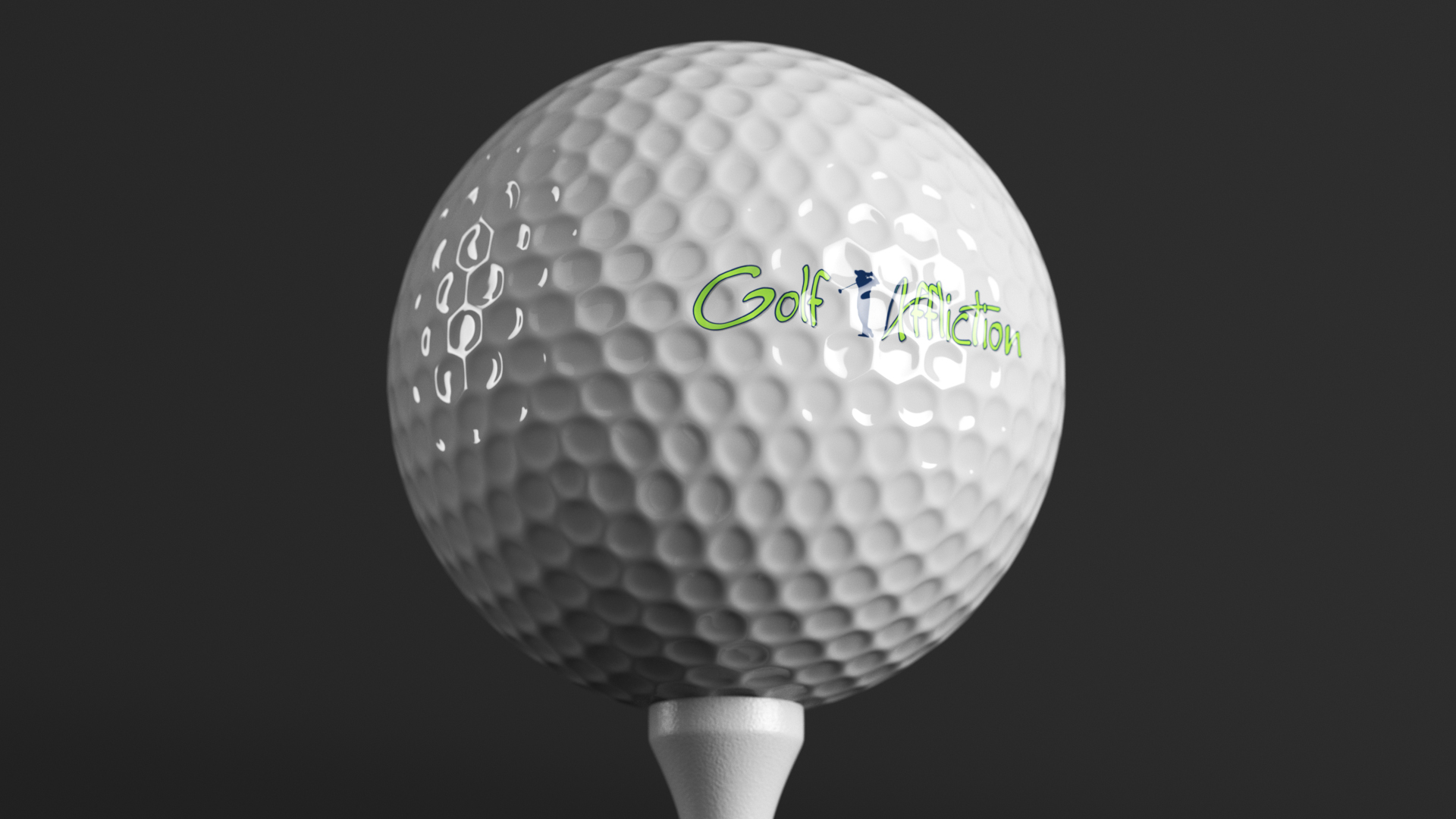 3D Golf Ball Resting on a Tee