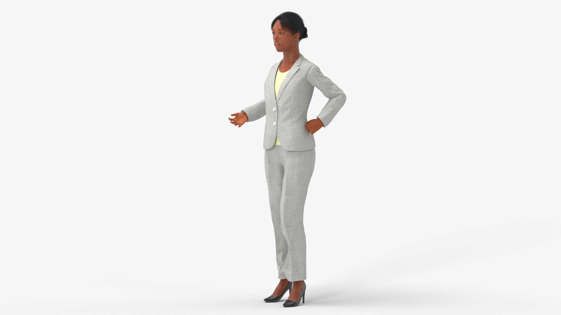 Black Business Woman Rigged 3D