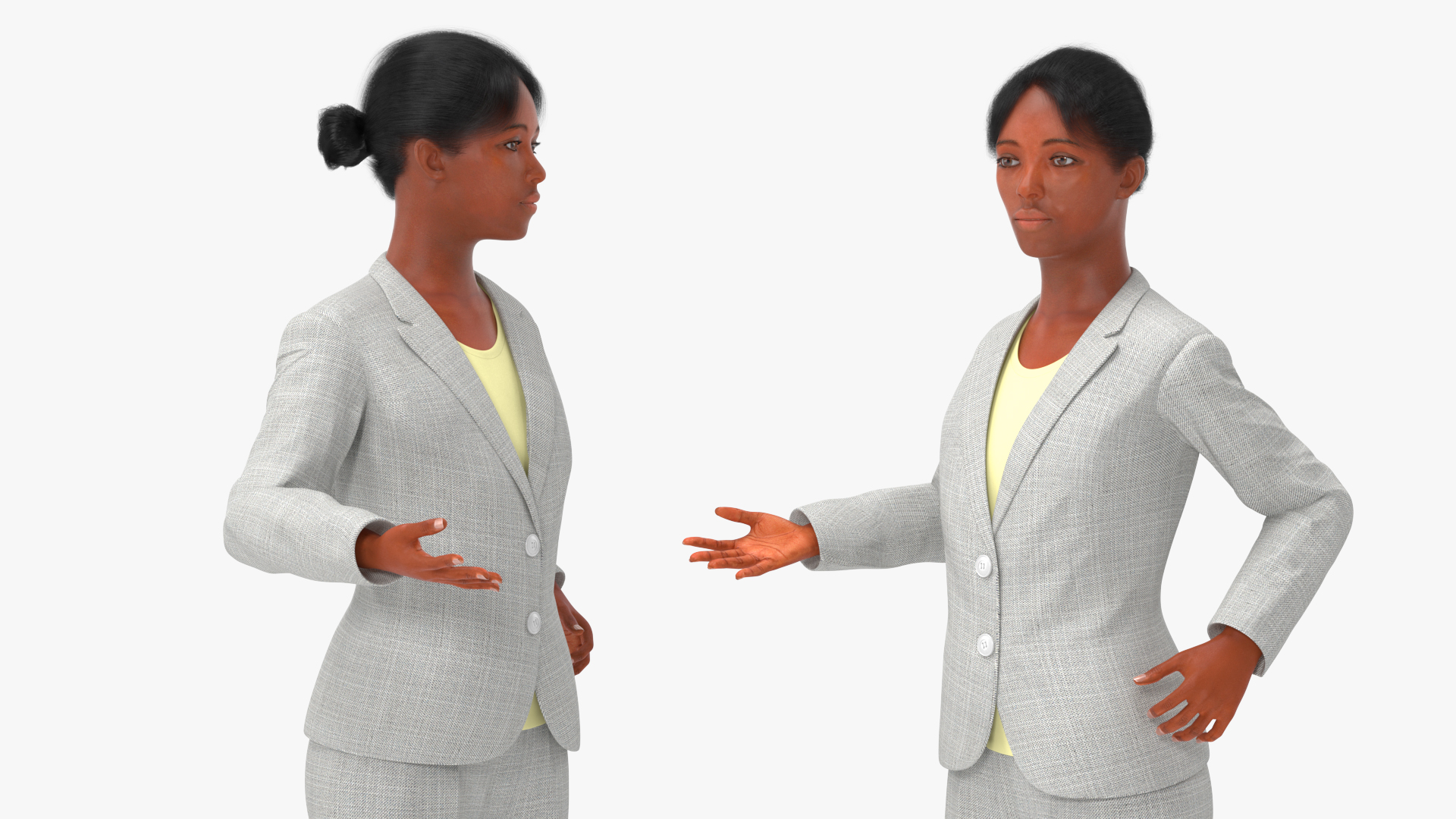 Black Business Woman Rigged 3D