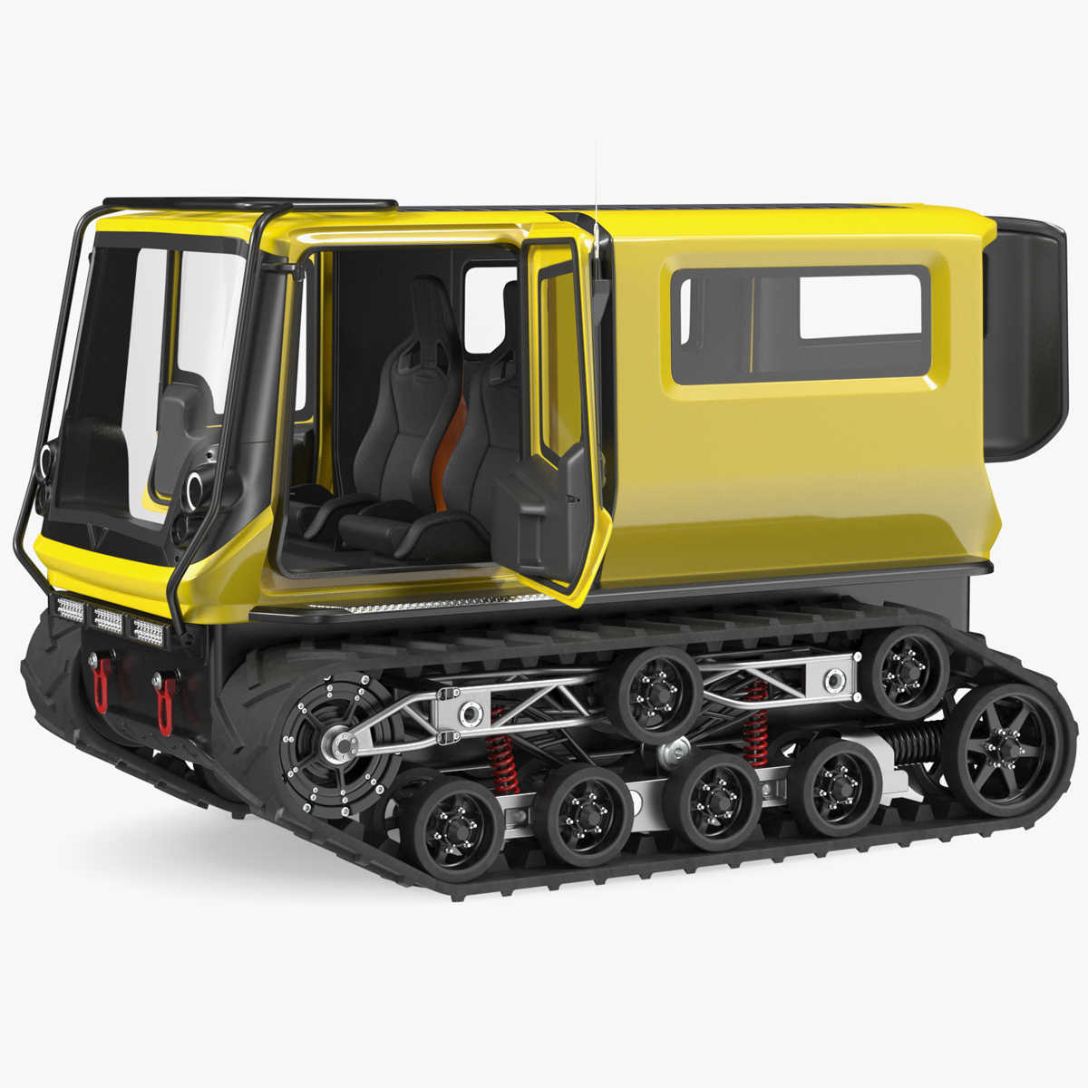 Arctica Vehicle Simple Interior Yellow Rigged for Maya 3D model