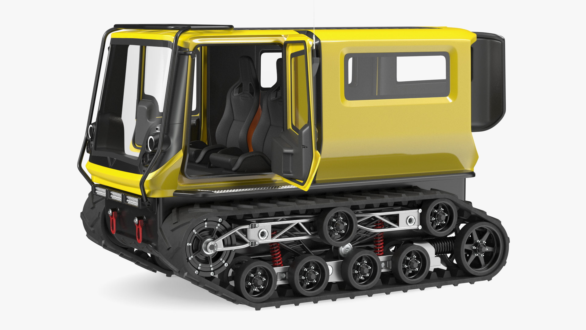 Arctica Vehicle Simple Interior Yellow Rigged for Maya 3D model