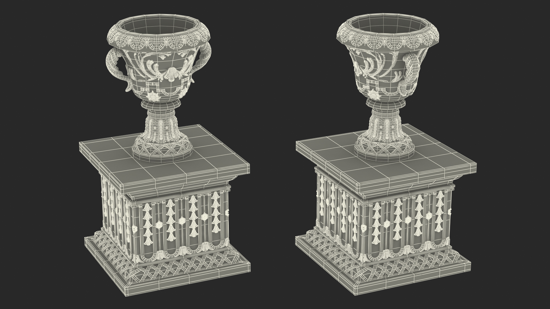 3D model Provence Planter Urn On Plinth