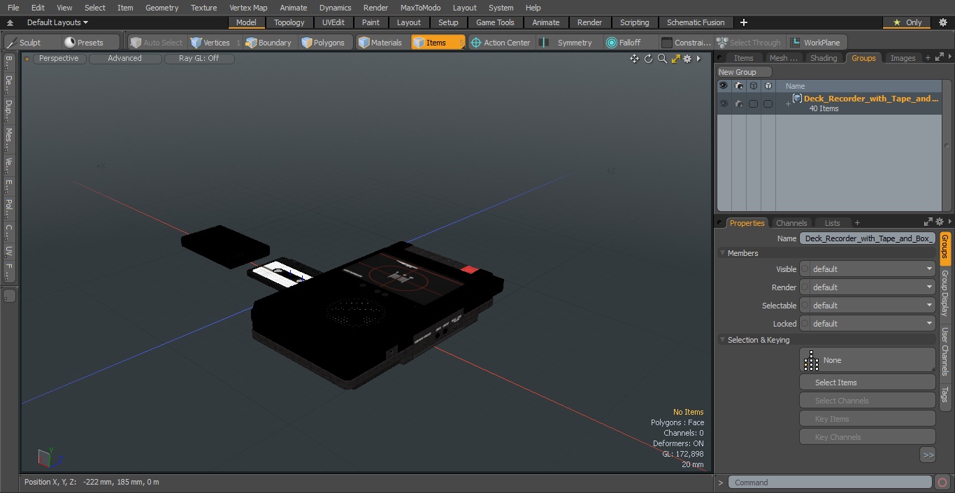 3D model Deck Recorder with Tape and Box Set