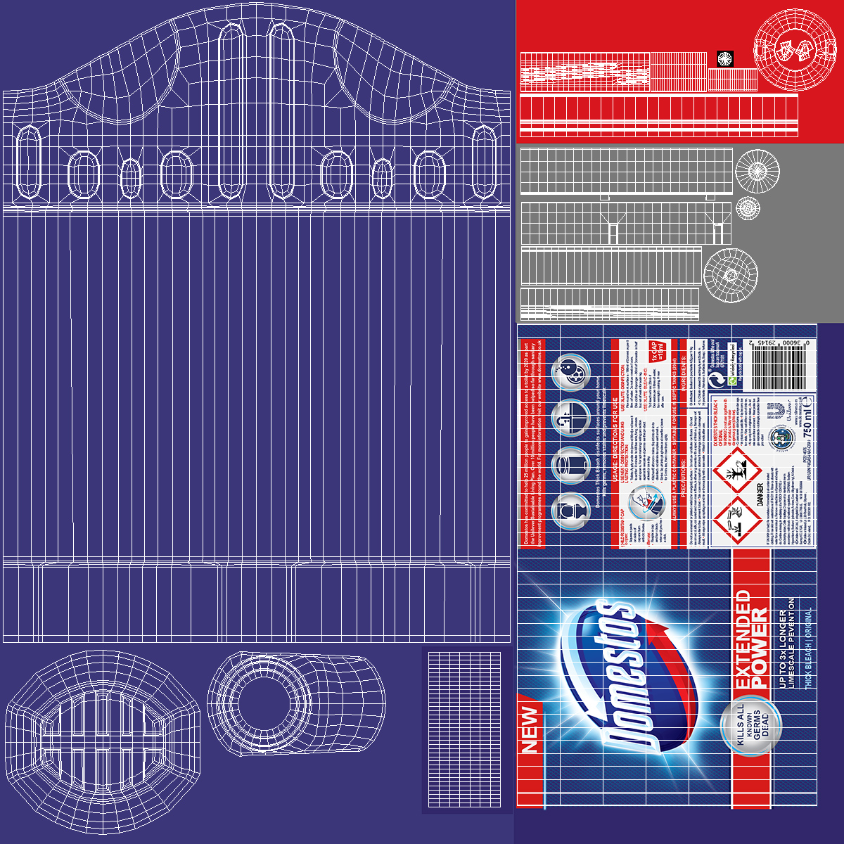 3D model Domestos Original Thick Bleach Toilet Cleaner