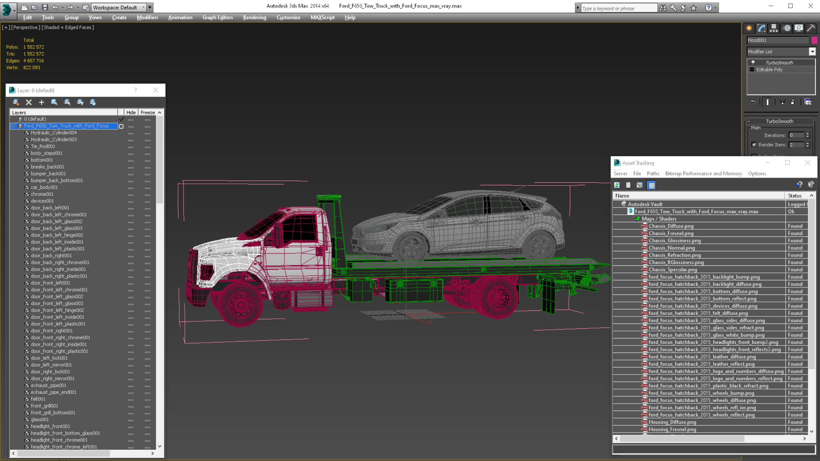 3D model Ford F650 Tow Truck with Ford Focus