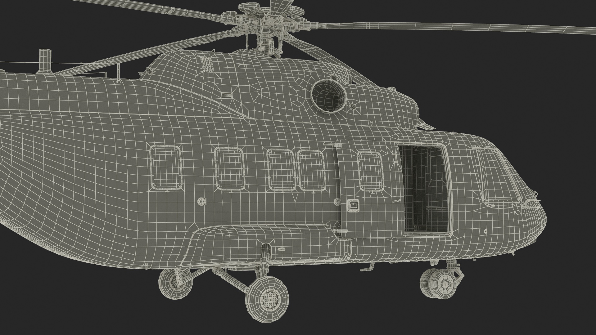 3D Russian Helicopter Gazprom MI-171 A3 Rigged model