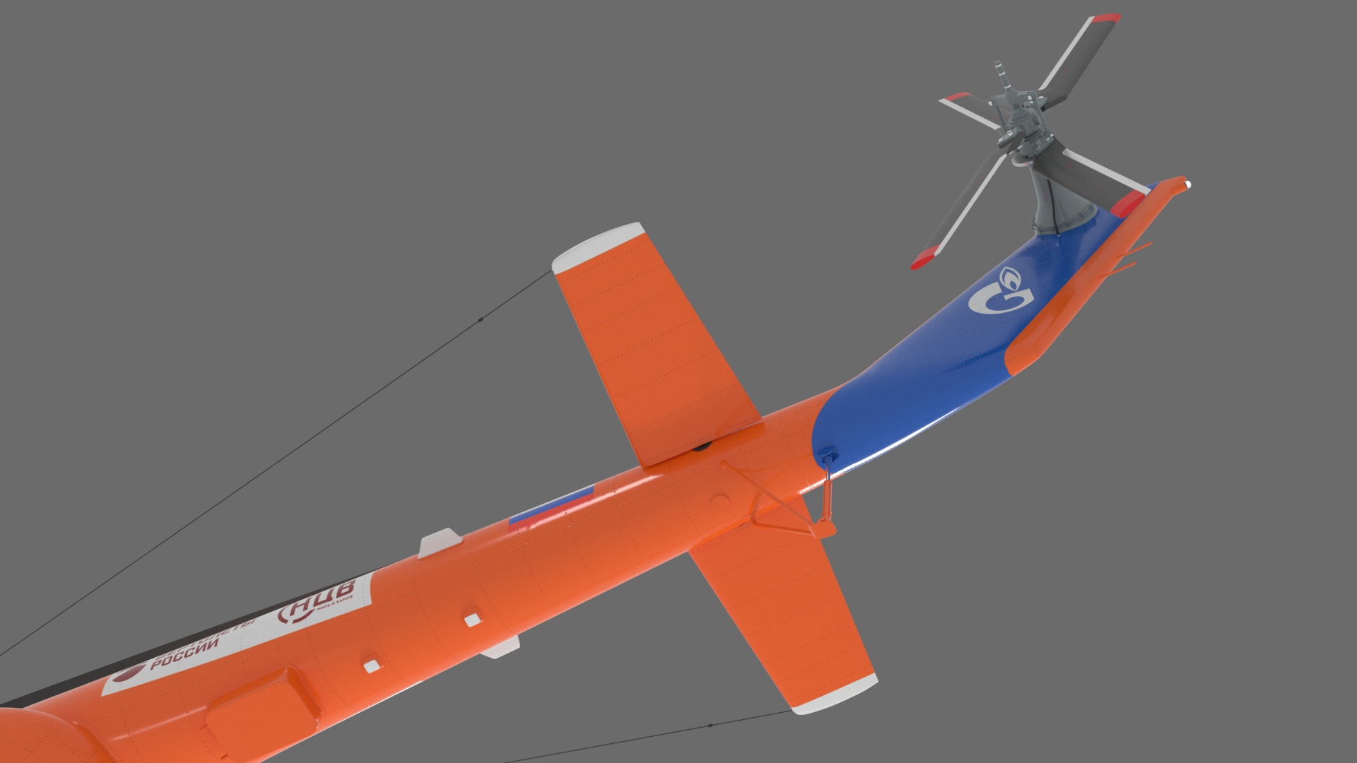 3D Russian Helicopter Gazprom MI-171 A3 Rigged model