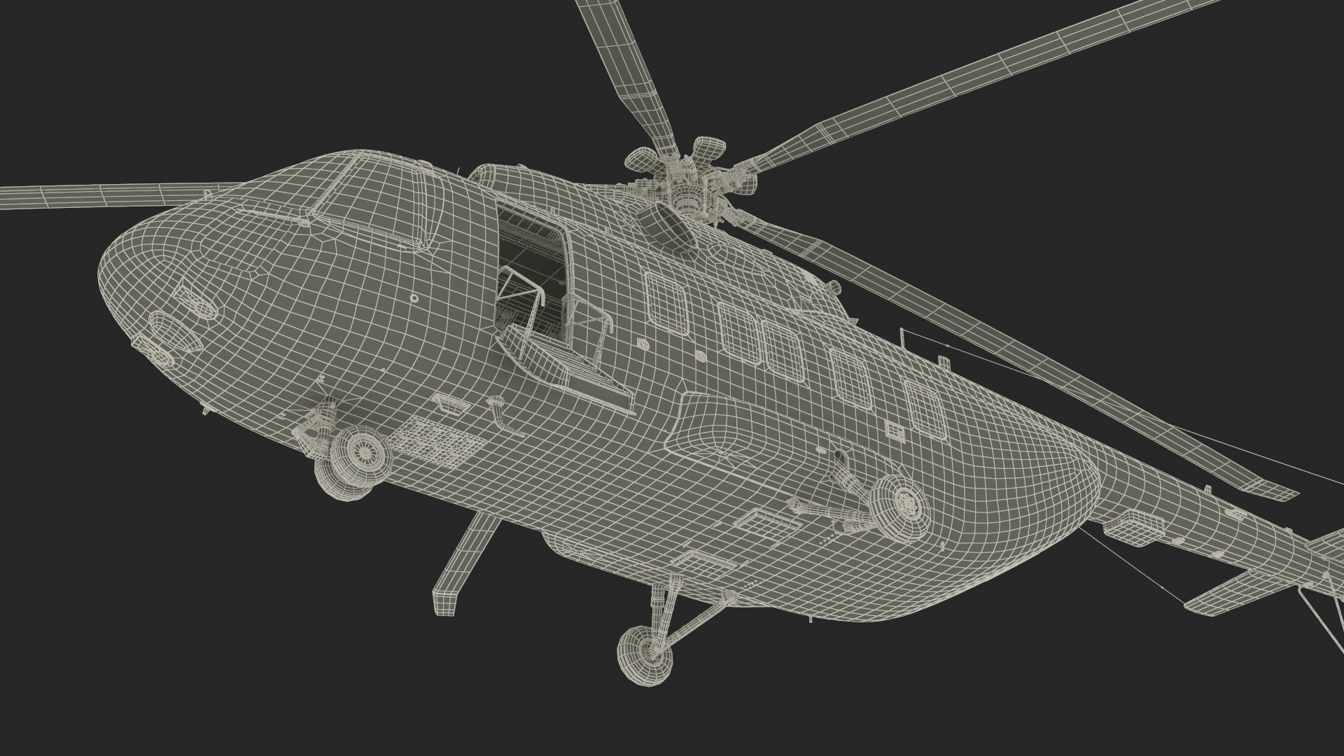 Russian Helicopter Gazprom MI-171 A3 Rigged for Maya 3D