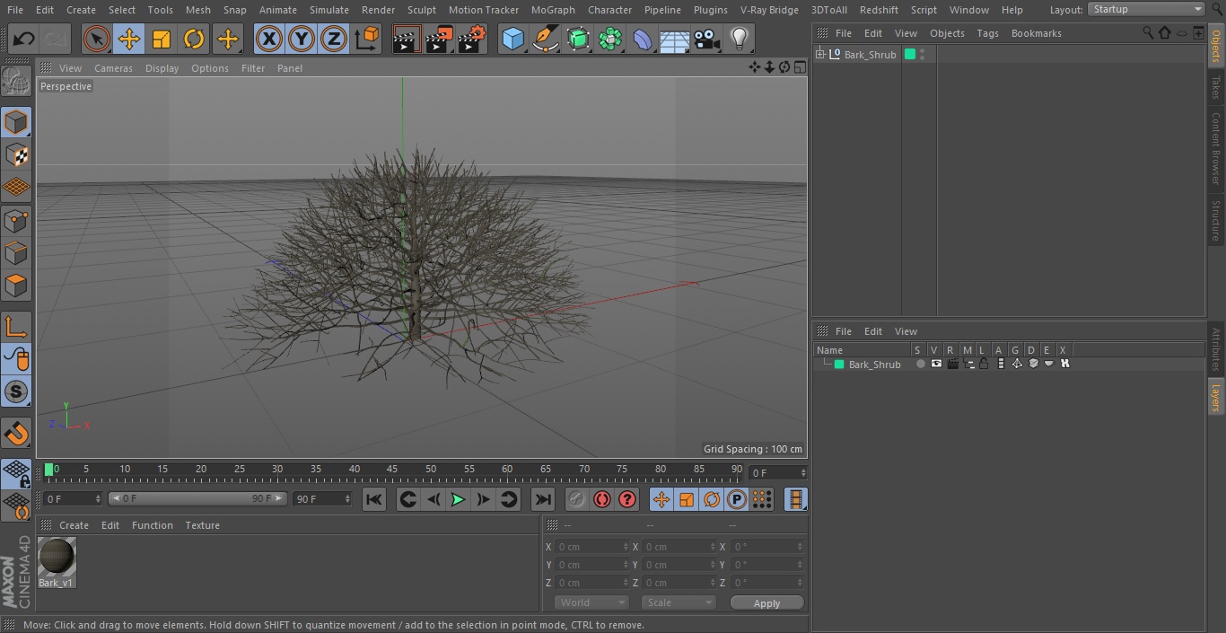 3D model Bark Shrub