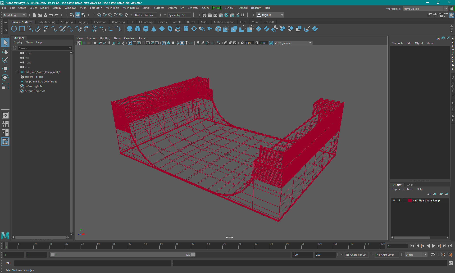 3D model Half Pipe Skate Ramp