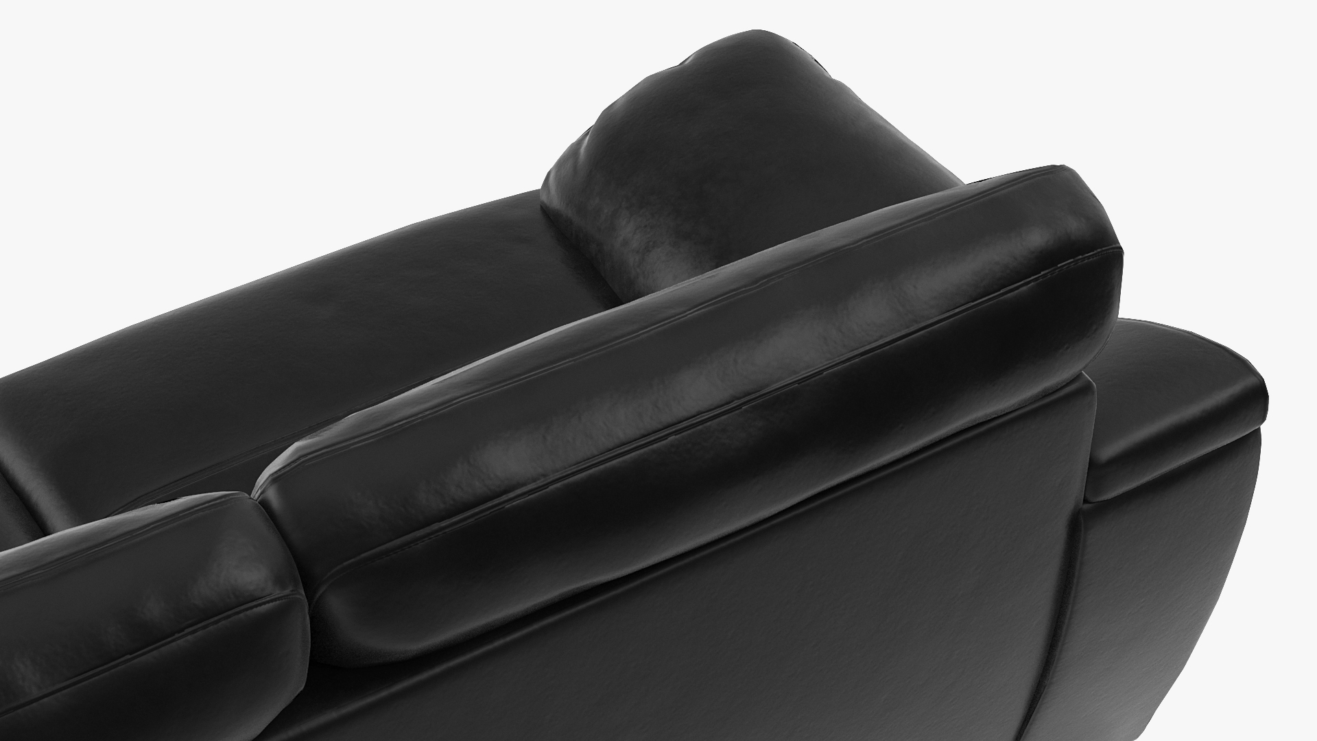 3D Black Leather Sofa model