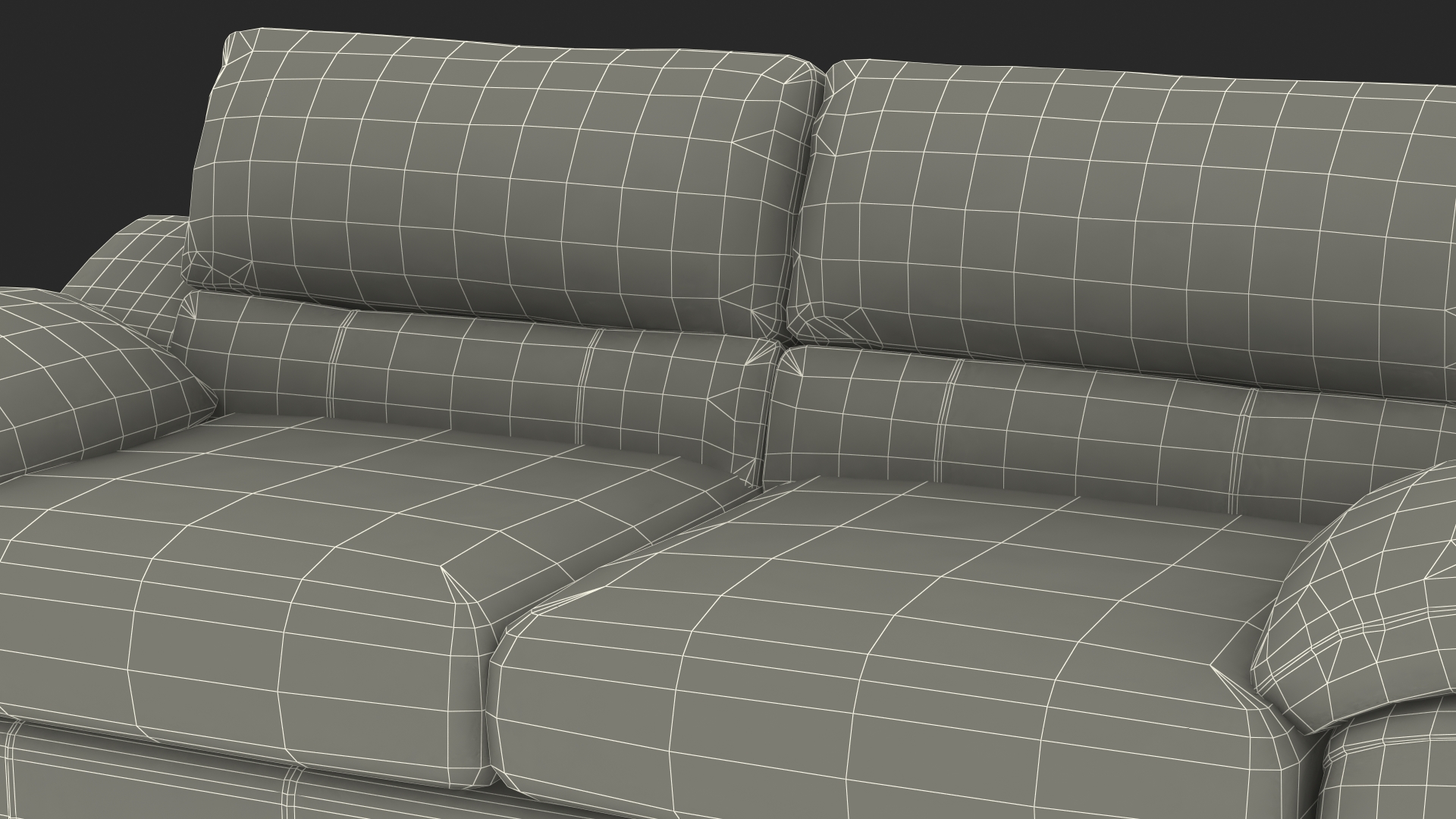 3D Black Leather Sofa model