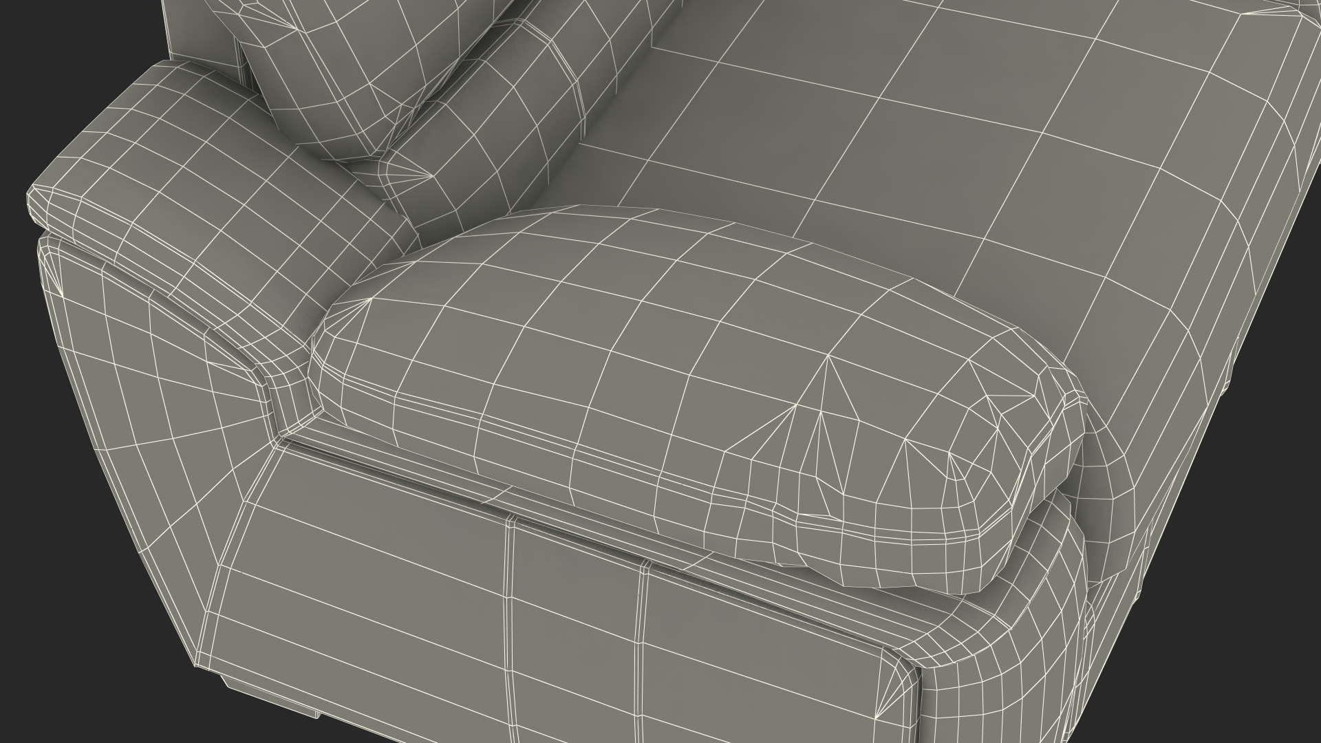 3D Black Leather Sofa model