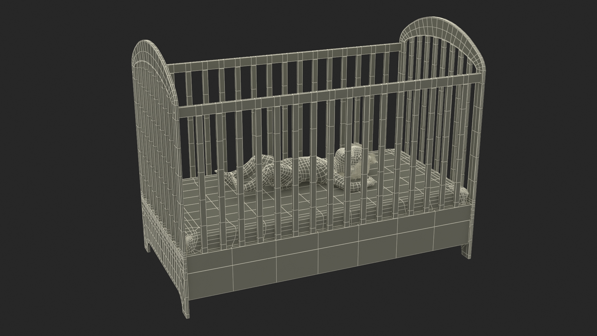 3D Toddler Girl in Bed Sleeping model