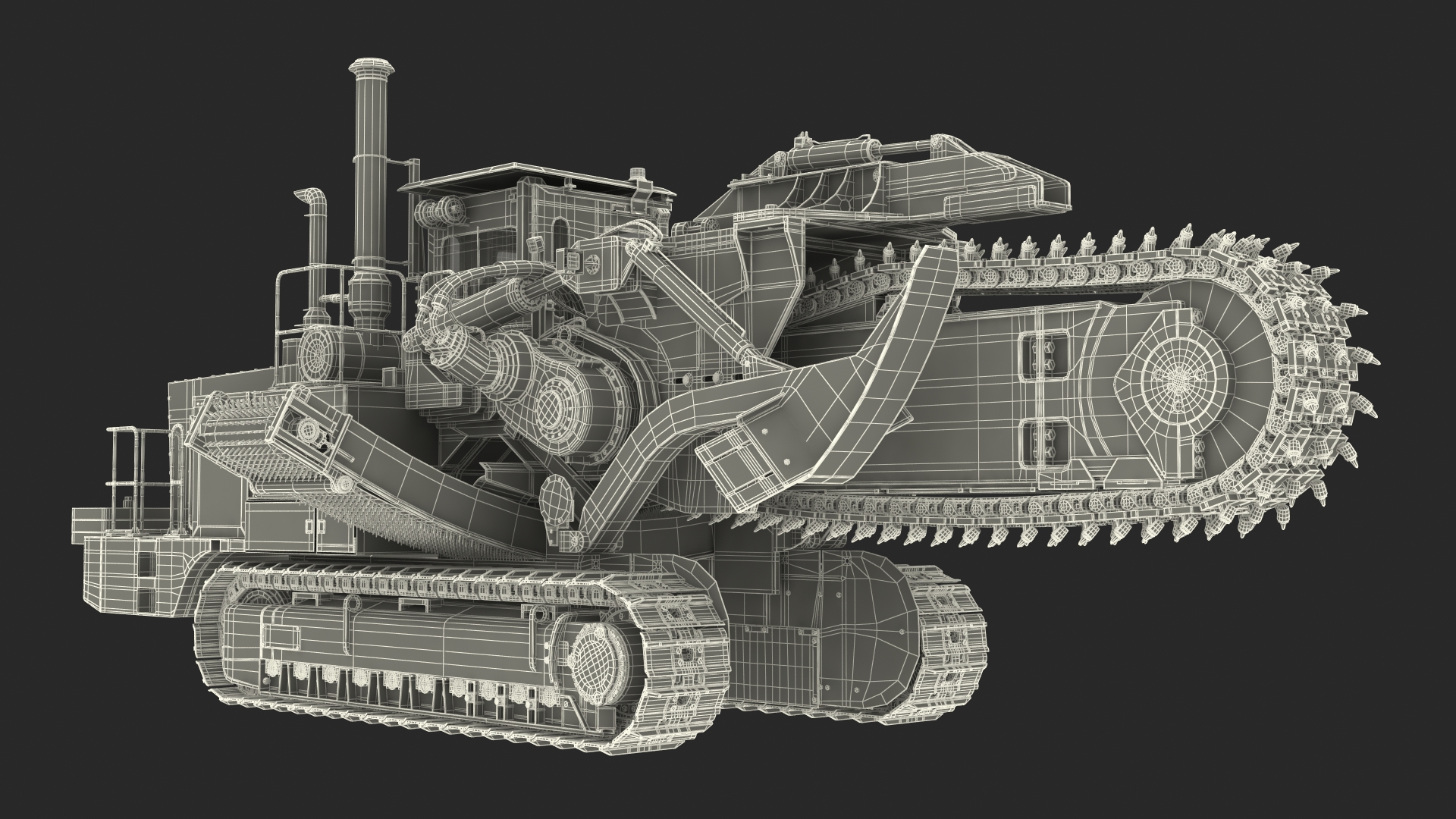 3D model Chainsaw Trencher Orange New Rigged