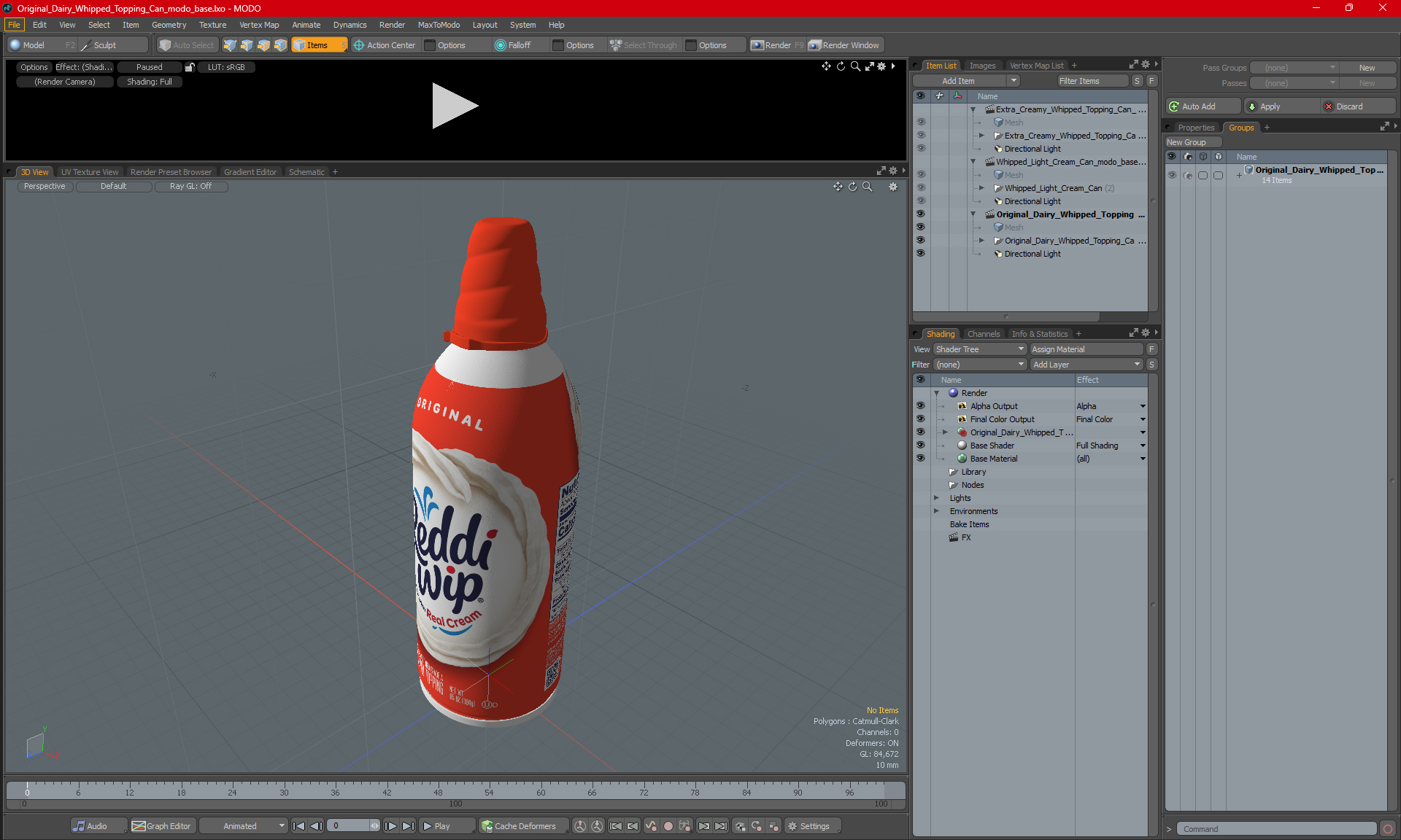 Original Dairy Whipped Topping Can 3D model