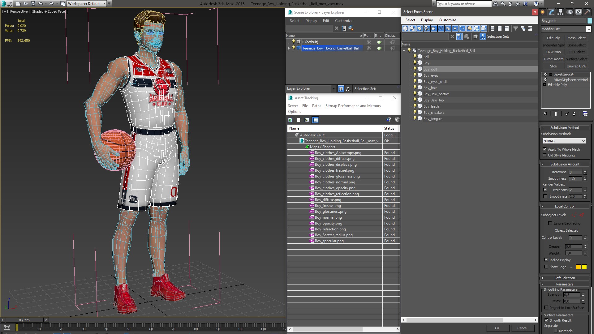 3D model Teenage Boy Holding Basketball Ball