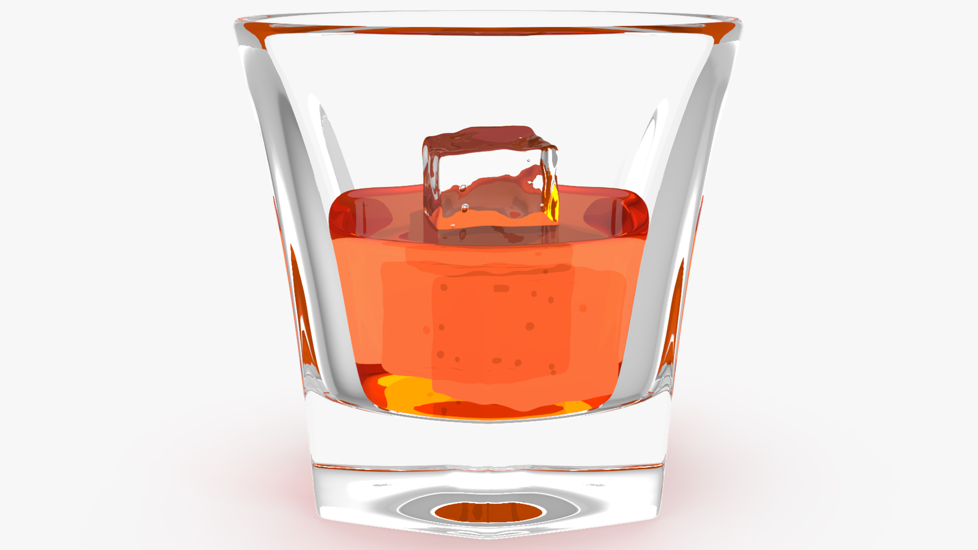 3D model Shot Glass of Whiskey with Ice