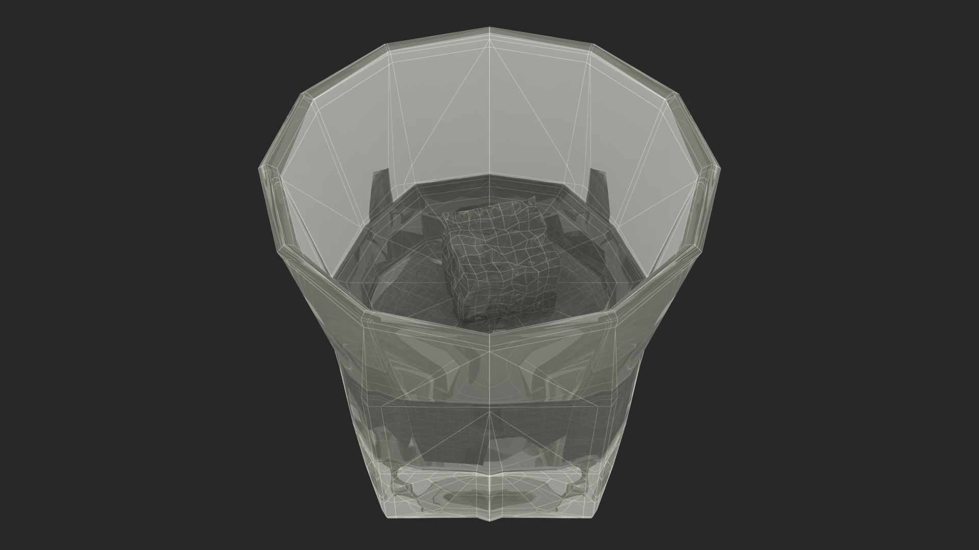 3D model Shot Glass of Whiskey with Ice