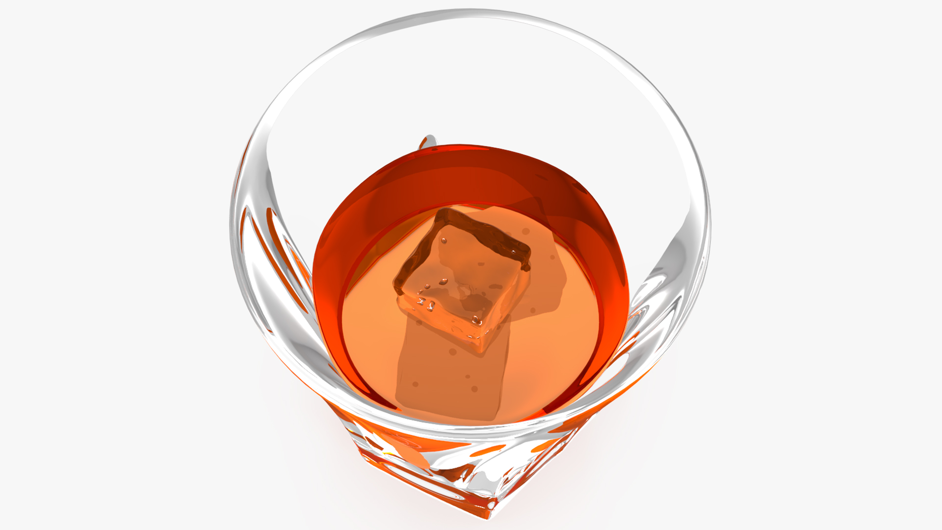 3D model Shot Glass of Whiskey with Ice