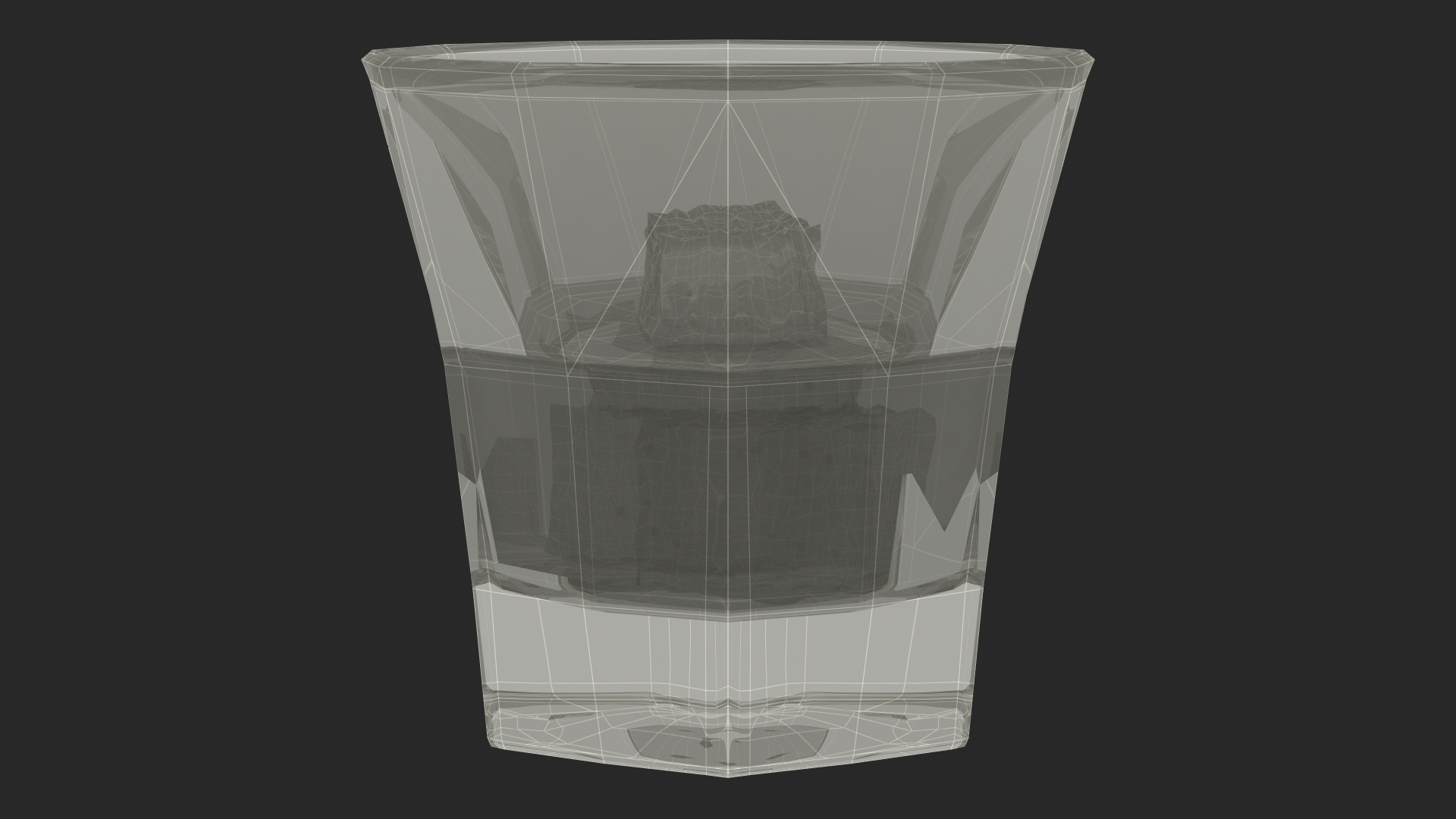 3D model Shot Glass of Whiskey with Ice