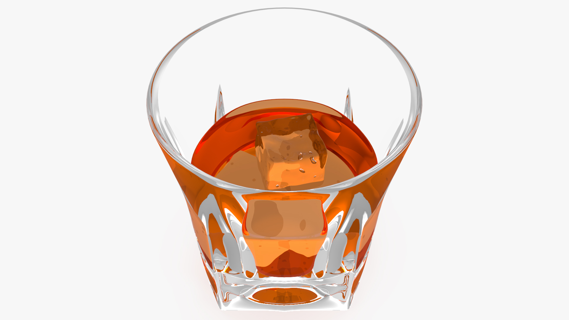 3D model Shot Glass of Whiskey with Ice