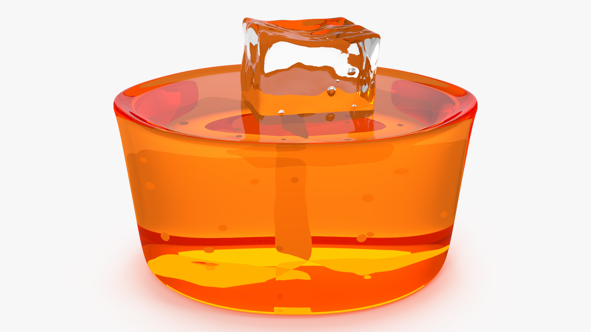 3D model Shot Glass of Whiskey with Ice