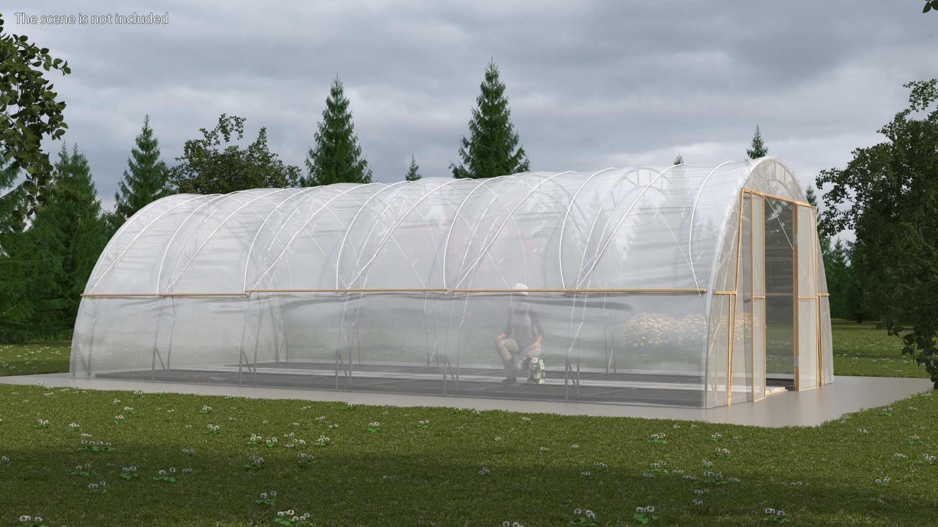 Greenhouse Tent with Gardener 3D model