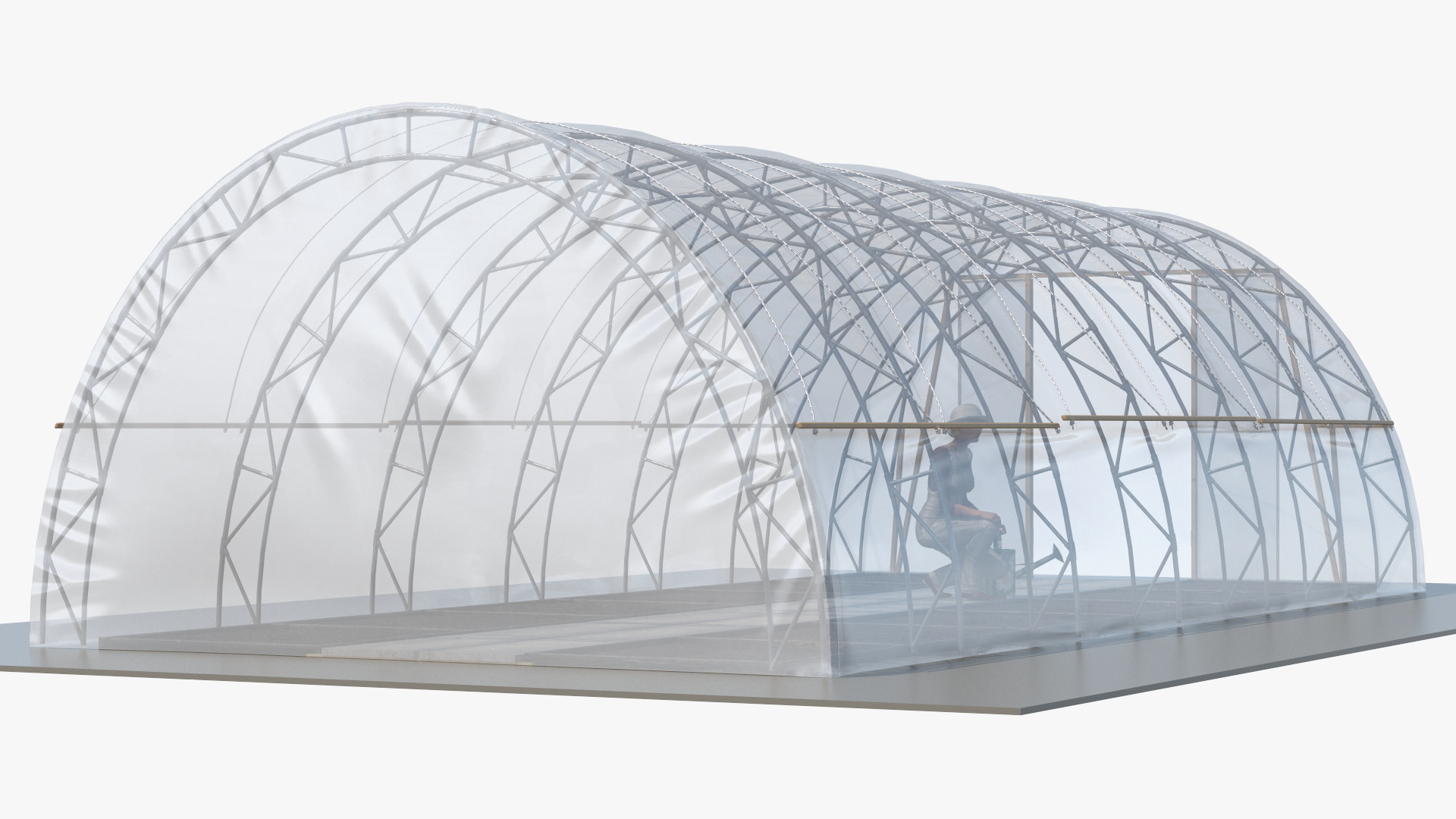 Greenhouse Tent with Gardener 3D model