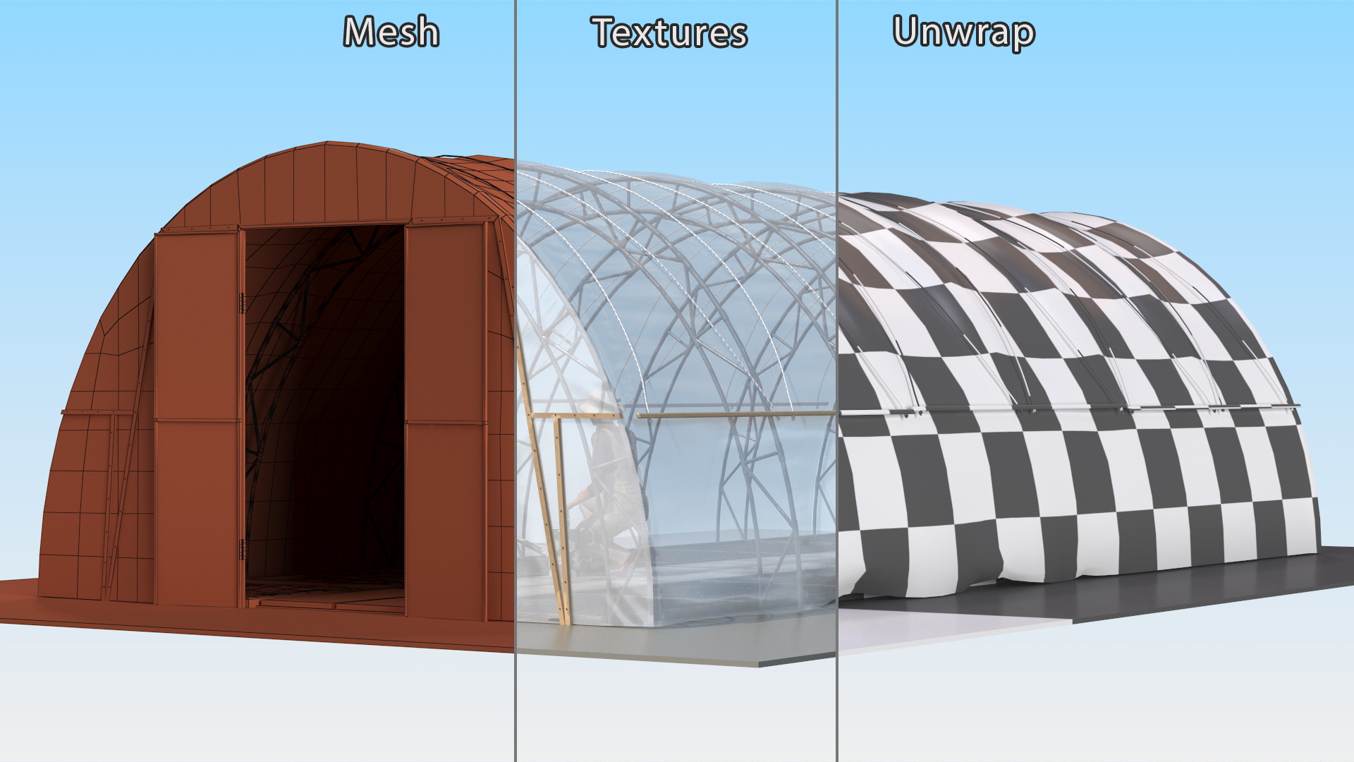 Greenhouse Tent with Gardener 3D model