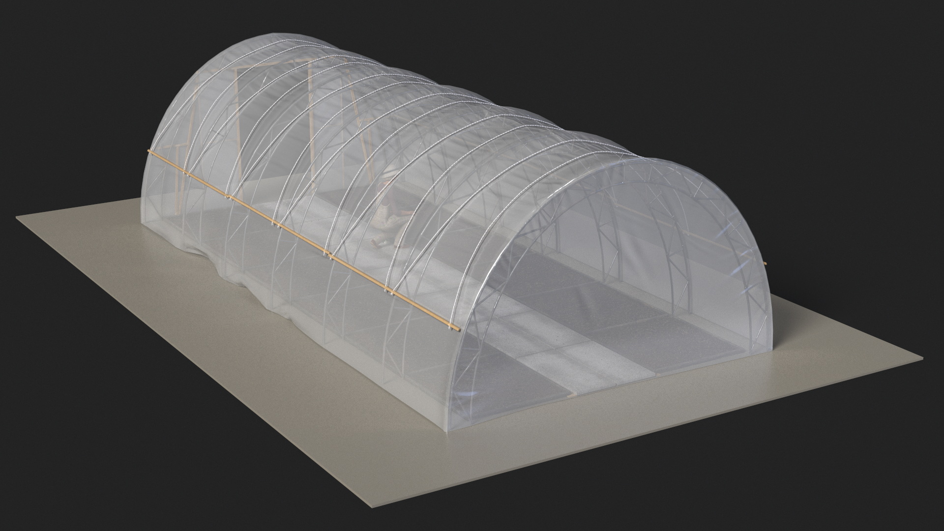 Greenhouse Tent with Gardener 3D model