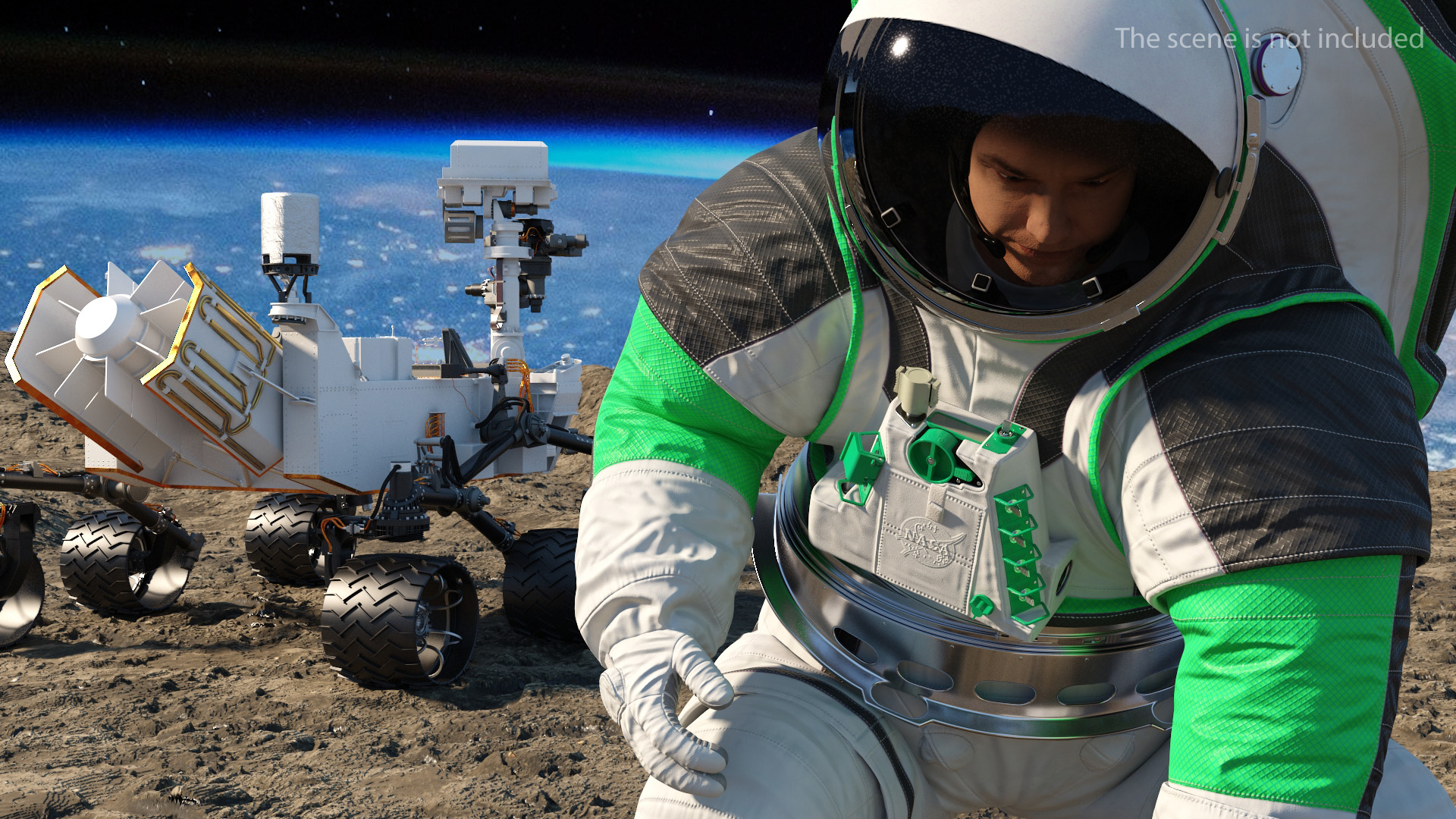 3D model Astronaut Wearing xEMU Working Pose