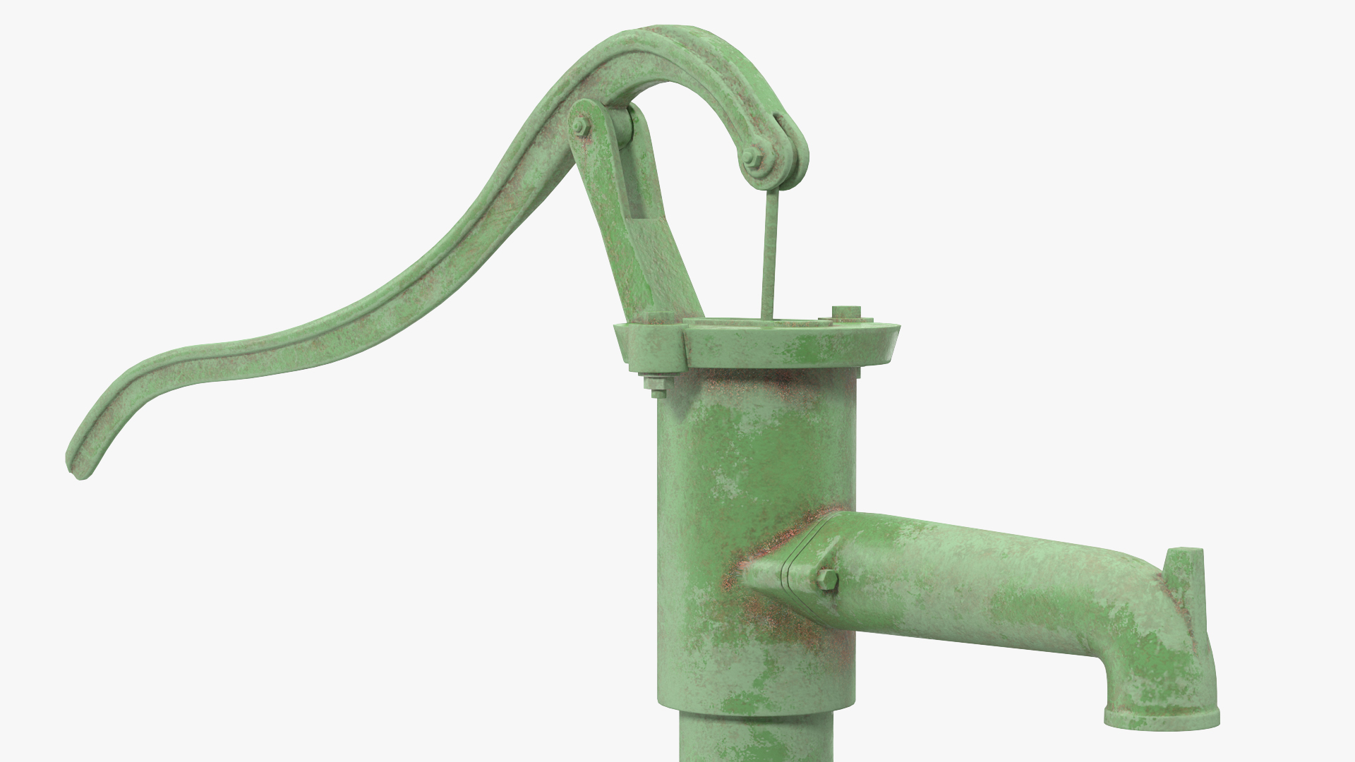 3D Old Hand Water Pump Rigged