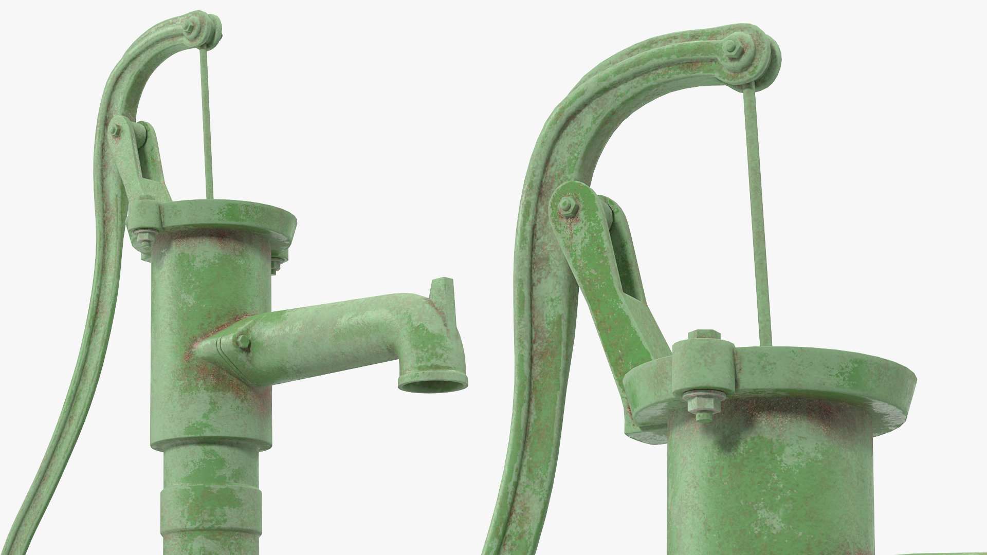 3D Old Hand Water Pump Rigged