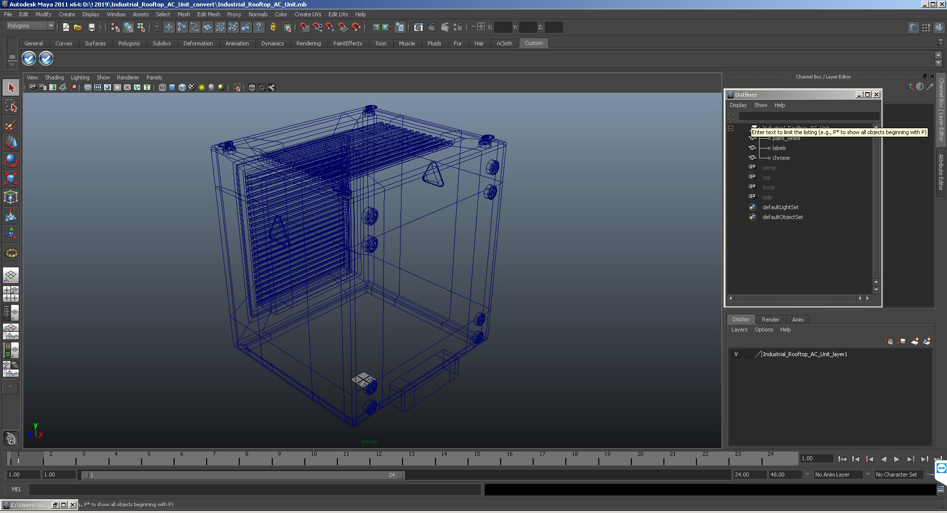 3D Industrial Rooftop AC Unit