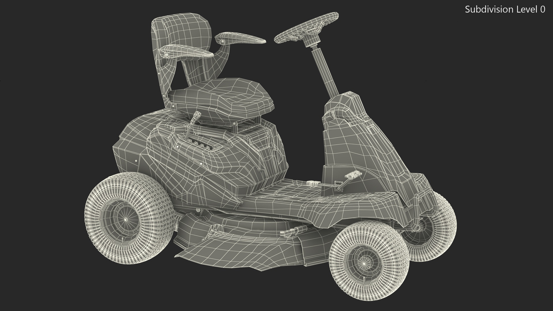 3D Electric Riding Lawn Mower Cub Cadet CC30E Rigged for Cinema 4D model