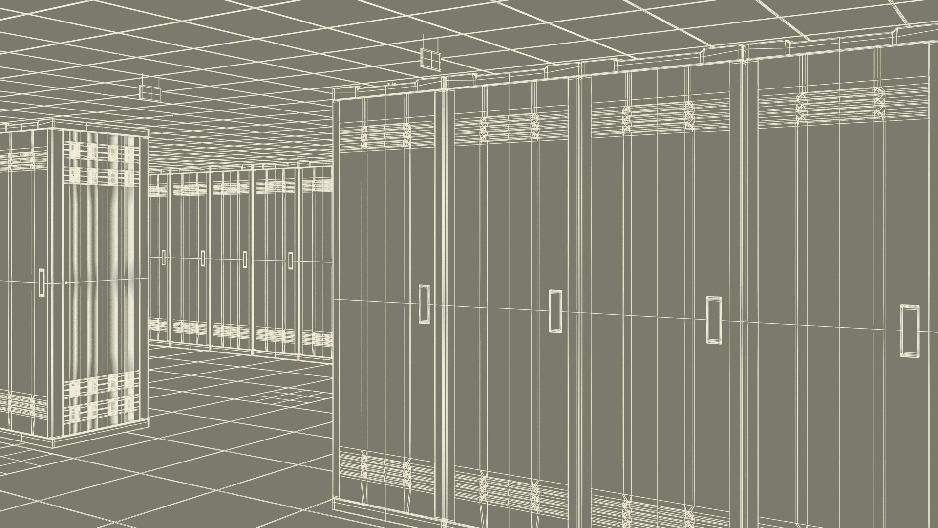 3D model Server Room No Light