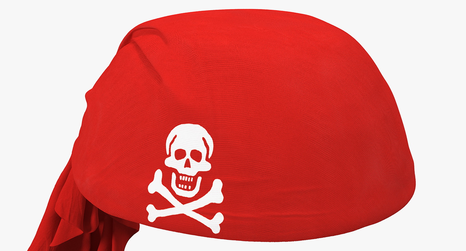 3D Red Pirate Scarf