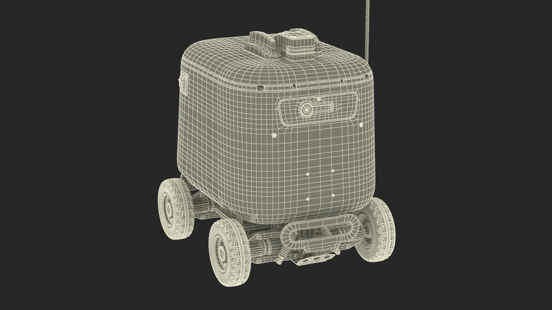 Powered Off Delivery Robot Kiwibot Blue 3D model