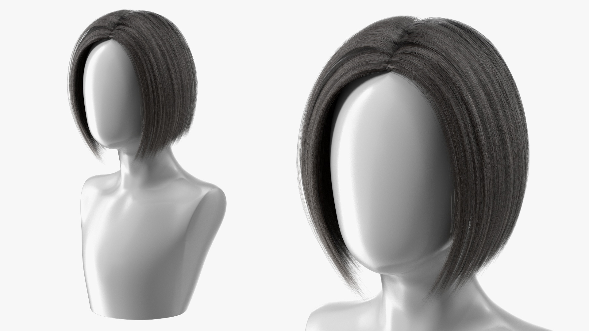 Female Bob Hairstyle Wig Dark 3D model