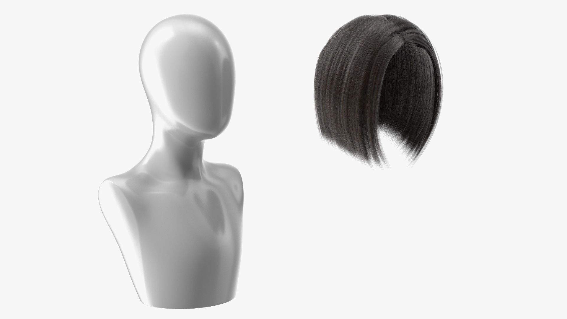 Female Bob Hairstyle Wig Dark 3D model