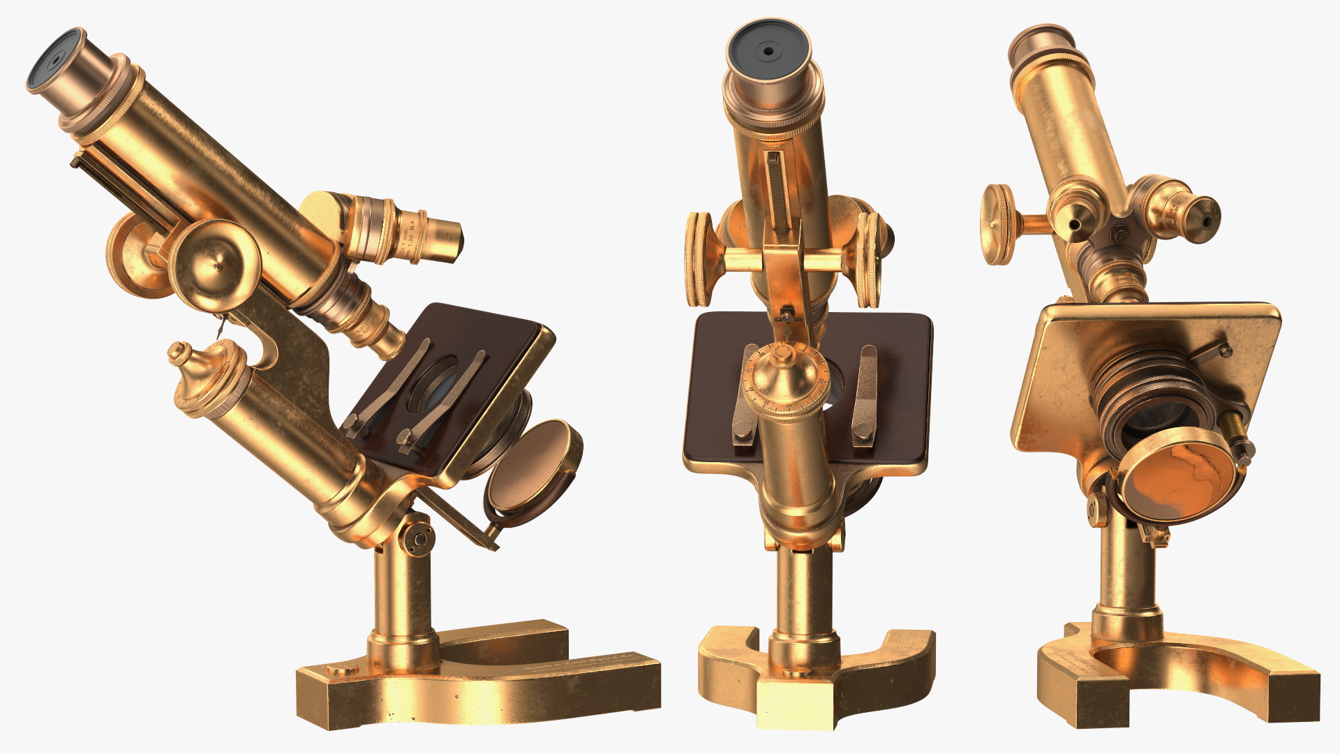 3D model Antique Microscope Bronze