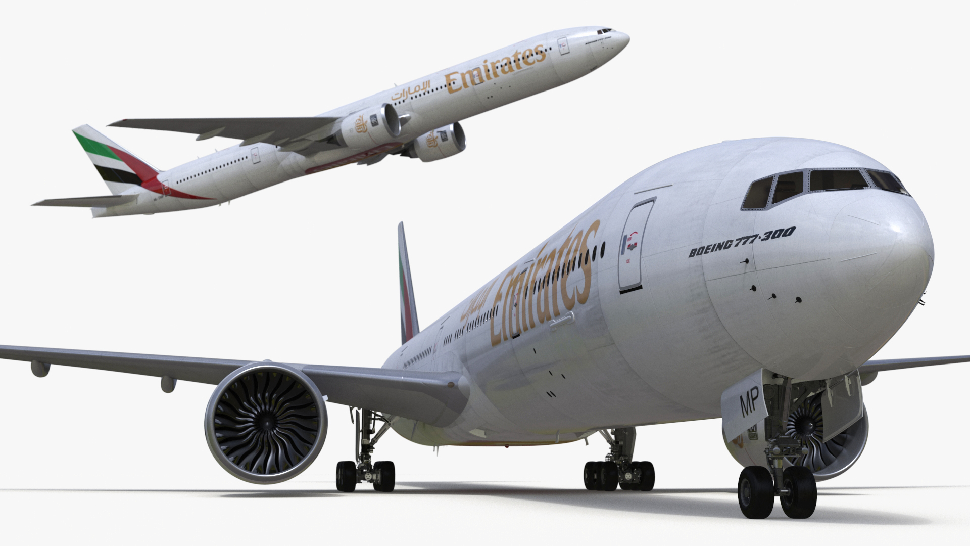 3D model Boeing 777 Emirates Airlines Rigged