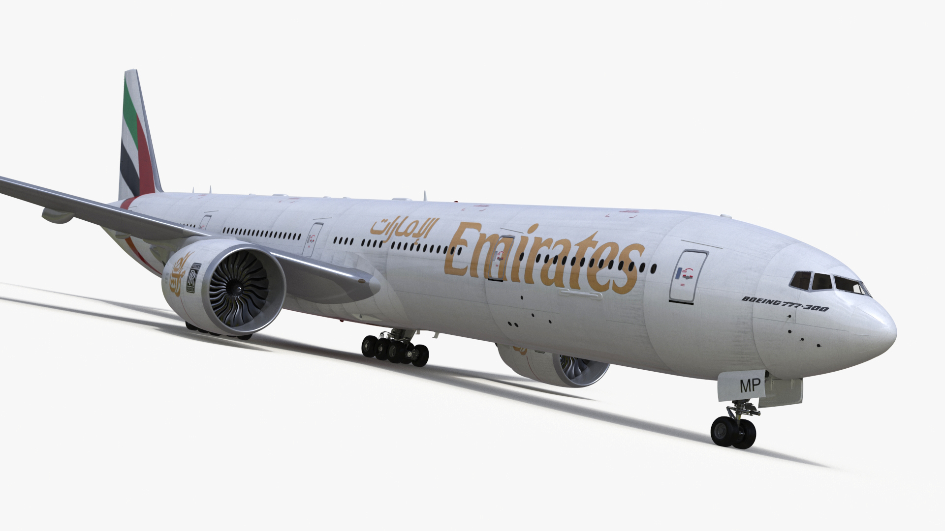 3D model Boeing 777 Emirates Airlines Rigged