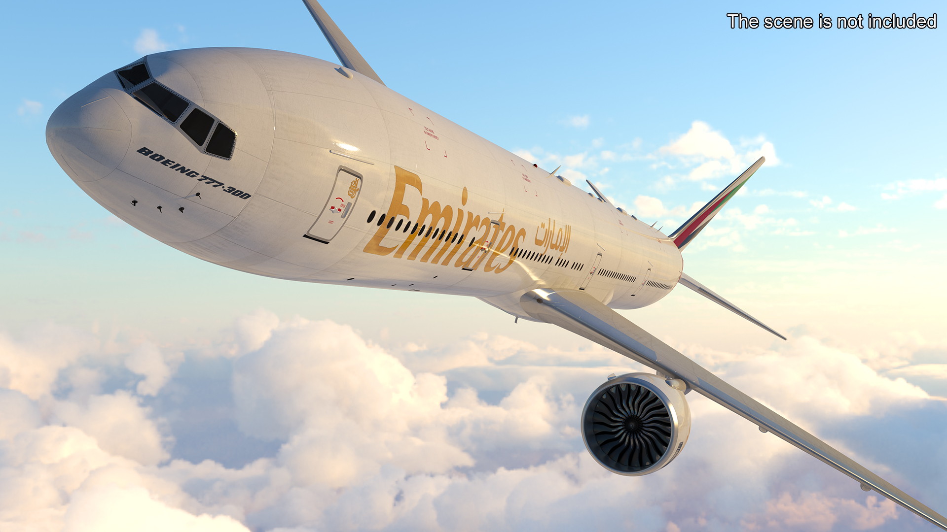 3D model Boeing 777 Emirates Airlines Rigged