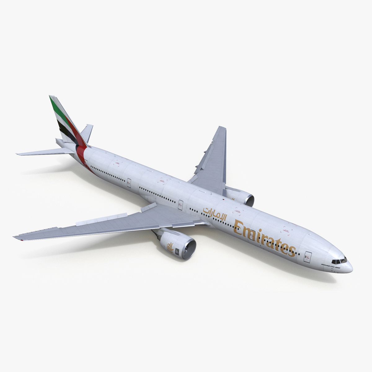 3D model Boeing 777 Emirates Airlines Rigged